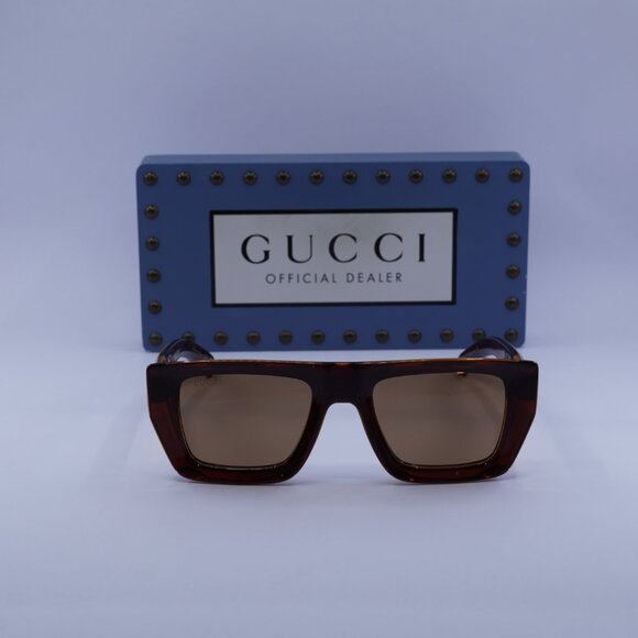Gucci GG1723S 002 Square Sunglasses -Transparent Brown - Picture 3 of 12